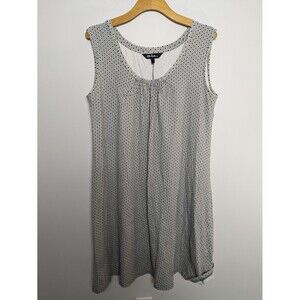 Ulla Popken Sleeveless Stretch Knee Length Dress Gray/White SZ L/XL Beach Comfy